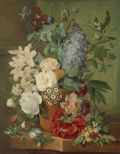 Flowers in a Terracotta Vase (Bloemen in een terracotta vaas) by Albertus Jonas Brandt