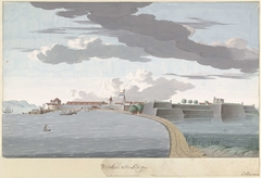 Fort Galle op Ceylon, van de landzijde gezien by C. Steiger