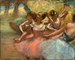 Four Ballerinas on Stage by Edgar Degas