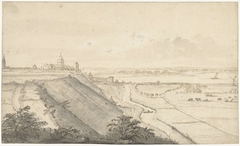 Gezicht op Nijmegen by Jacob van Eynden I