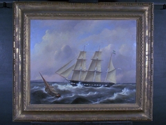 Het barkschip 'Amboina' van de rederij A. van Hoboken & Zonen te Rotterdam by anonymous painter