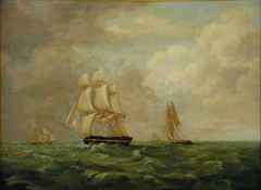 Het fregat Zr.Ms. Melampus by Gerardus Laurentius Keultjes