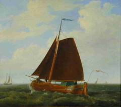 Het poonschip De Vrouwe by Casparus Johannes Morel