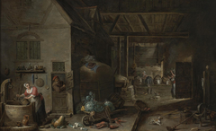 Interior of a Farmhouse with Figures and Animals by David Teniers the Younger