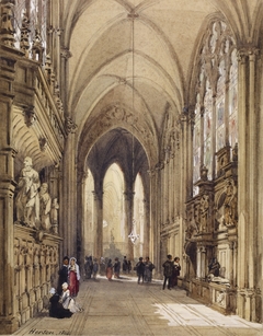 Interior of a Gothic Church by Émile-Antoine-François Herson