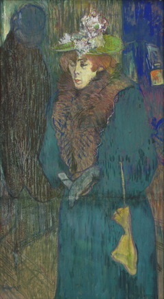 Jane Avril in the Entrance to the Moulin Rouge, putting on her Gloves by Henri de Toulouse-Lautrec