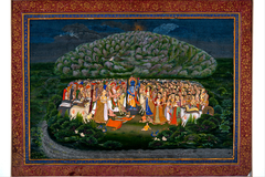 Krishna Lifting Mount Govardhan by Anonymous