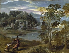 Landscape with Abraham and Isaac by Scarsellino