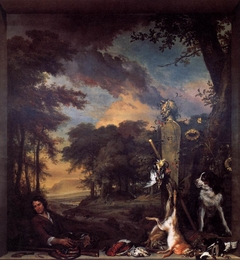 Landscape with Huntsman and Dead Game by Jan Weenix