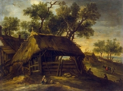 Landscape with Huts by Antonio del Castillo y Saavedra