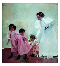 Ma femme et mes enfants by Joaquín Sorolla