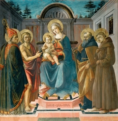 Madonna and Child with St. Zenobius, St. John the Baptist, St. Anthony and St. Francis of Assisi by Francesco Pesellino