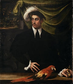 Man with Parrot by Niccolò dell'Abbate