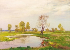 Meadow over the Warta river by Michał Gorstkin-Wywiórski