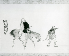 Monk Renshō Riding His Horse Backwards by Matsumura Goshun