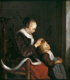 Mother Delousing her Child’s Hair by Gerard ter Borch