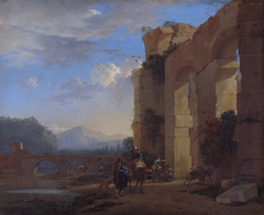 Muleteers beside an Italian Ruin by Jan Asselijn