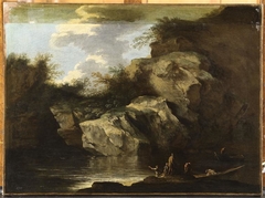 Paysage avec des pêcheurs by Salvator Rosa