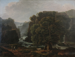 Paysage, vue des Cascatelles de Tivoli by Simon Denis