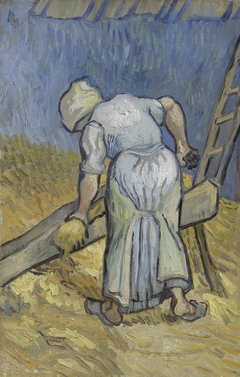 Peasant Woman Bruising Flax (after Millet) by Vincent van Gogh