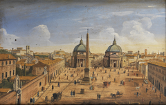 Piazza del Popolo in Rome by Hendrik Frans van Lint