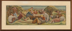 Picnic in Kansas (mural study, Horton, Kansas Post Office) by Kenneth Evett