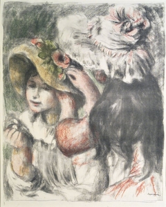 ''Pinning the Hat (Le Chapeau épinglé)'' by Auguste Renoir