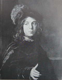 Portrait of a boy in a feathered hat by Anonymous