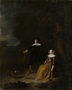 Portrait of a Couple in a Landscape by Gerrit Dou