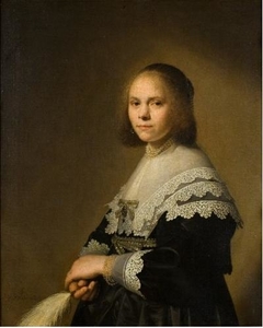 Portrait of a Lady with an Ostrich Fan by Johannes Cornelisz Verspronck