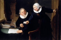 Portrait of Jan Rijcksen and his Wife Griet Jans by Rembrandt