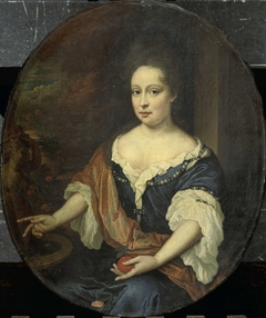 Portrait of Judith Allijn (died 1702), Wife of Harmen Lijnslager by Jan van Haensbergen