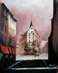 Prague - pastel by Adam Michalik