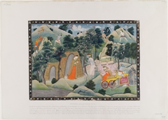 Ravana's Abduction of Sita, folio from a Ramayana Series by anonymous painter