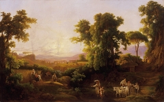 Romantic Landscape with Figures by Ferenc Újházy