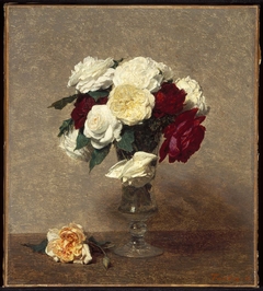 Roses in a Glass Vase by Henri Fantin-Latour