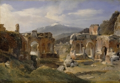 Ruines du théâtre de Taormine by Achille Etna Michallon