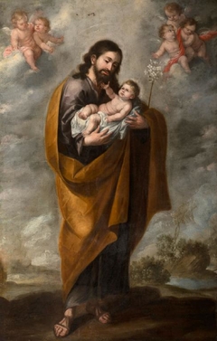 Saint Joseph with the Infant Saviour (Angels in the Clouds) by Bartolomé Esteban Murillo