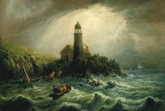 Sea View of Cape Poge Lighthouse by Charles Hubbard