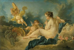 Seated Nymph with Flutes by François Boucher