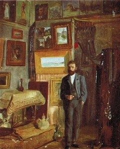 Self Portrait in Studio by D. Howard Hitchcock