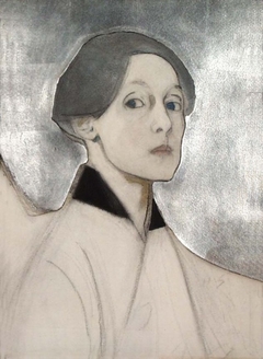 Self-Portrait with Silver Background by Helene Schjerfbeck