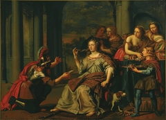 Semiramis receives word of the uprising in Babylon by Adriaen Backer