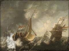 Ships in a Storm by Jacob Adriaensz Bellevois