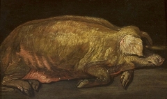 Sleeping pig. by Adriaen Verdoel