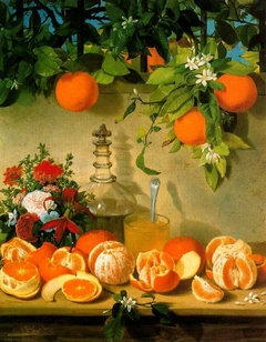 Still life with oranges by Rafael Romero Barros