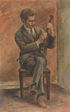 Study of a Seated Violinist by Ladislav Treskoň