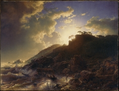 Sunset after a Storm on the Coast of Sicily by Andreas Achenbach