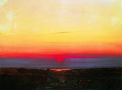 Sunset in the steppe on a seashore by Arkhip Kuindzhi