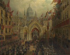 'Thanksgiving Day': The Procession to St Paul's Cathedral, 27 February 1872 by Nicholas Chevalier